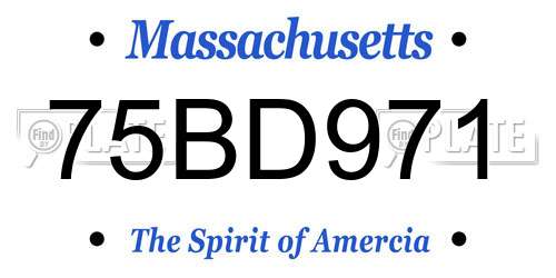 75BD971 Massachusetts License Plate