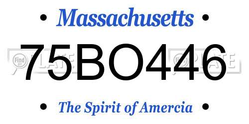 75BO446 Massachusetts License Plate