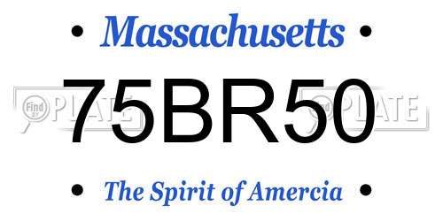 75BR50 Massachusetts License Plate