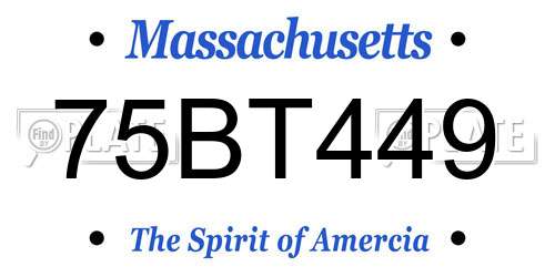 75BT449 Massachusetts License Plate