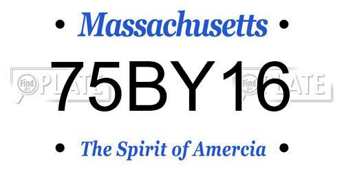 75BY16 Massachusetts License Plate