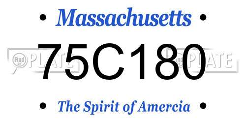 75C180 Massachusetts License Plate