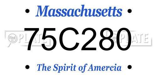 75C280 Massachusetts License Plate