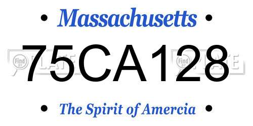 75CA128 Massachusetts License Plate