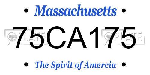 75CA175 Massachusetts License Plate