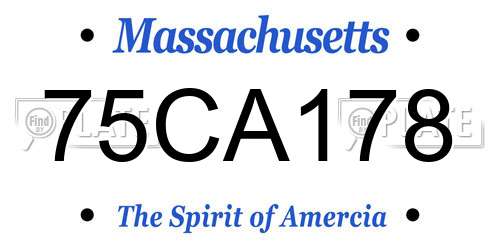 75CA178 Massachusetts License Plate