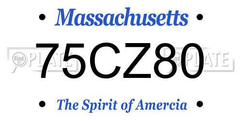 75CZ80 Massachusetts License Plate