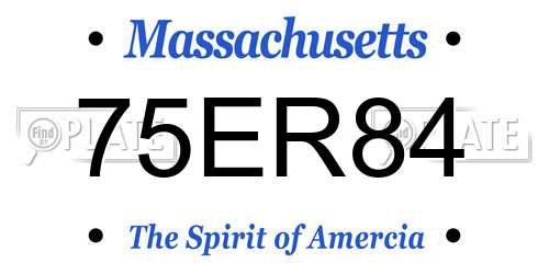 75ER84 Massachusetts License Plate