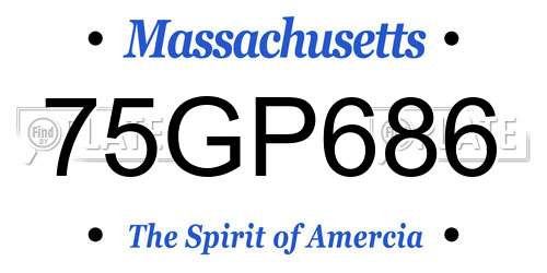 75GP686 Massachusetts License Plate