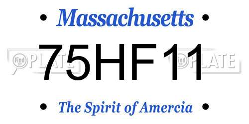 75HF11 Massachusetts License Plate