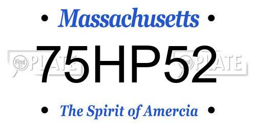 75HP52 Massachusetts License Plate