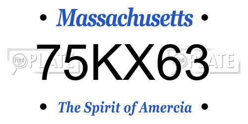 75KX63 Massachusetts License Plate