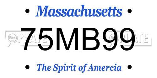 75MB99 Massachusetts License Plate