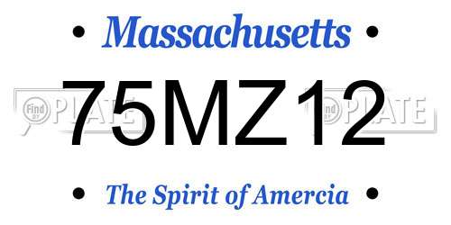 75MZ12 Massachusetts License Plate