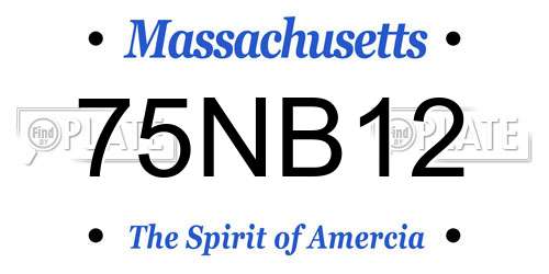 75NB12 Massachusetts License Plate