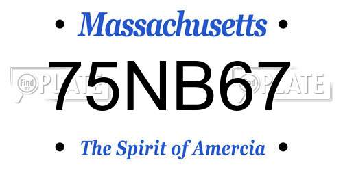 75NB67 Massachusetts License Plate