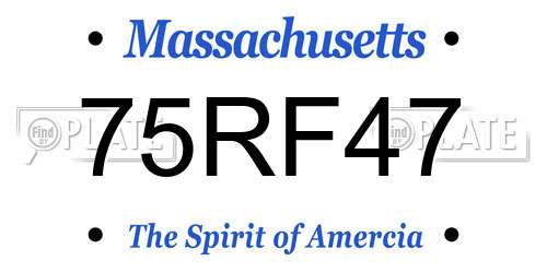 75RF47 Massachusetts License Plate