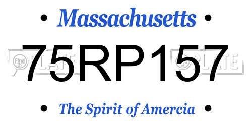75RP157 Massachusetts License Plate