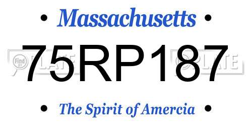 75RP187 Massachusetts License Plate