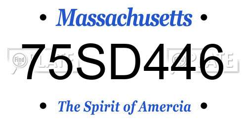 75SD446 Massachusetts License Plate