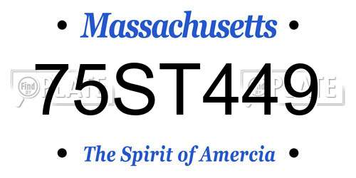 75ST449 Massachusetts License Plate