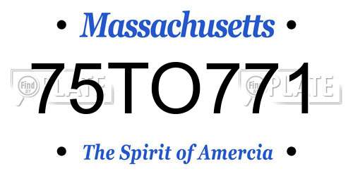 75TO771 Massachusetts License Plate