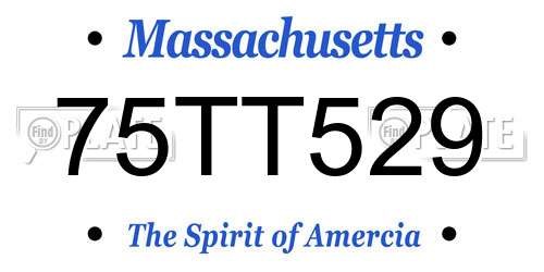 75TT529 Massachusetts License Plate