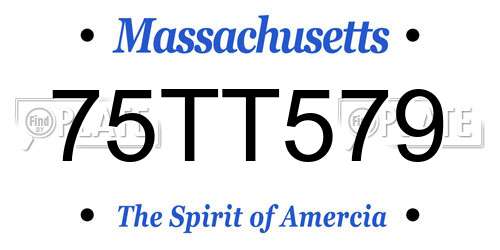 75TT579 Massachusetts License Plate