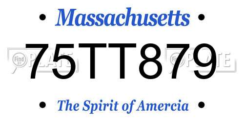 75TT879 Massachusetts License Plate