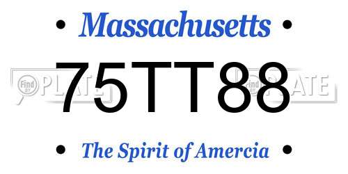 75TT88 Massachusetts License Plate