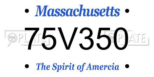 75V350 Massachusetts License Plate