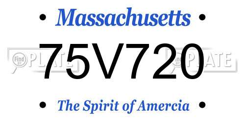 75V720 Massachusetts License Plate
