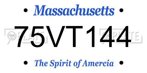 75VT144 Massachusetts License Plate