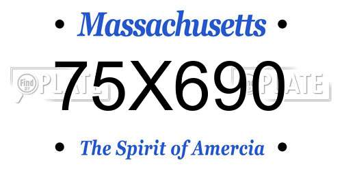 75X690 Massachusetts License Plate