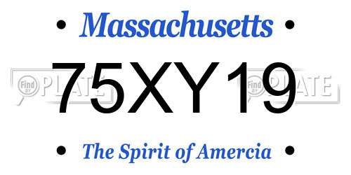 75XY19 Massachusetts License Plate