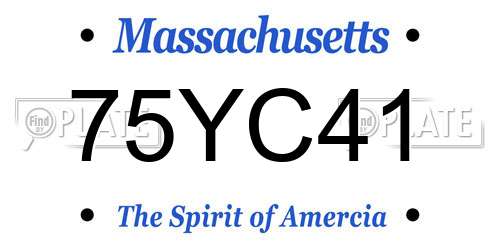 75YC41 Massachusetts License Plate