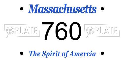 760 Massachusetts License Plate