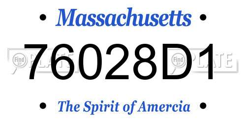 76028D1 Massachusetts License Plate