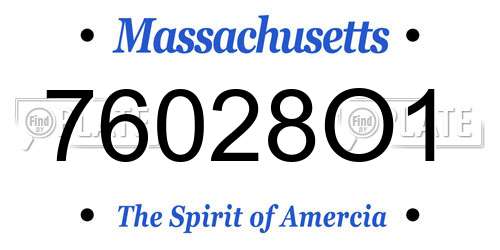 76028O1 Massachusetts License Plate