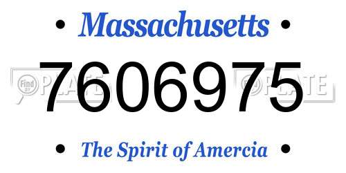 7606975 Massachusetts License Plate