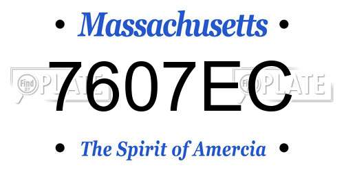 7607EC Massachusetts License Plate