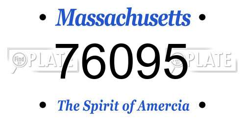 76095 Massachusetts License Plate