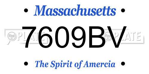7609BV Massachusetts License Plate
