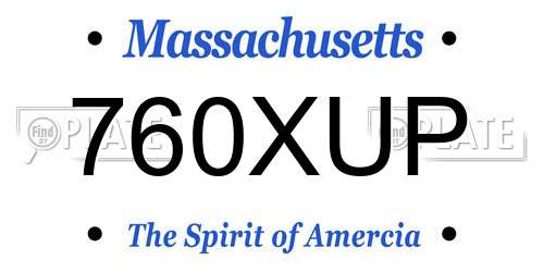 760XUP Massachusetts License Plate