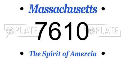 7610 Massachusetts License Plate