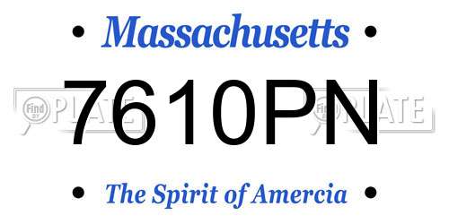7610PN Massachusetts License Plate