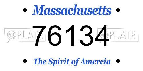 76134 Massachusetts License Plate