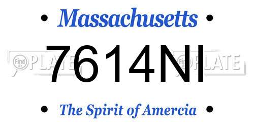 7614NI Massachusetts License Plate