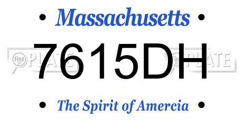 7615DH Massachusetts License Plate