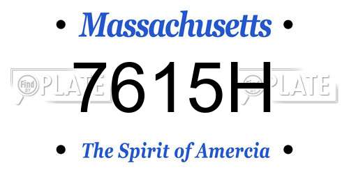 7615H Massachusetts License Plate